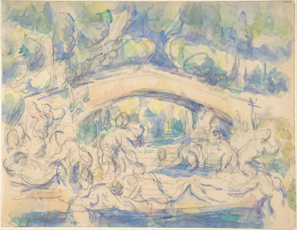 Bagnanti Presso un Ponte (Recto); Studio dall'ecorché di Houdon (Verso)