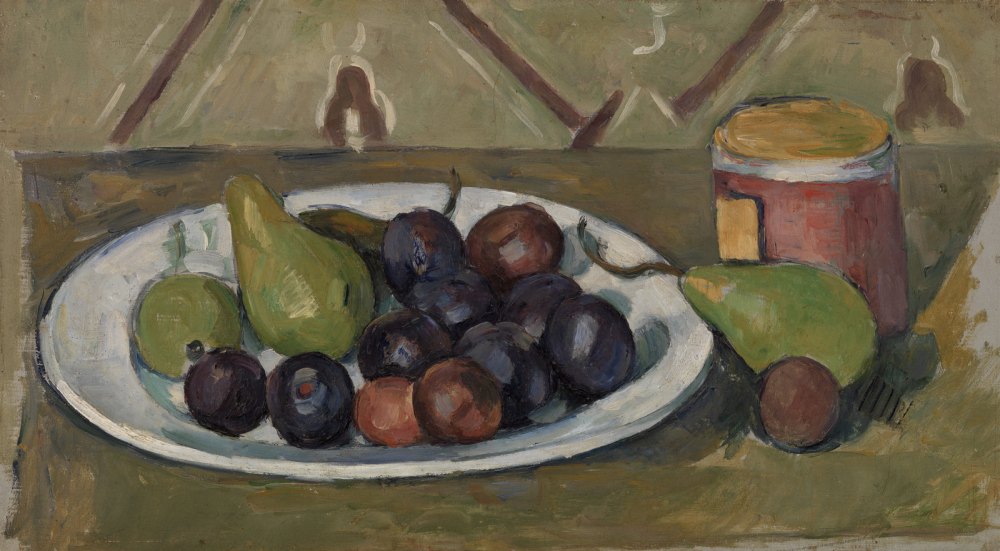 Piatto con Frutta e Vaso di Conserve