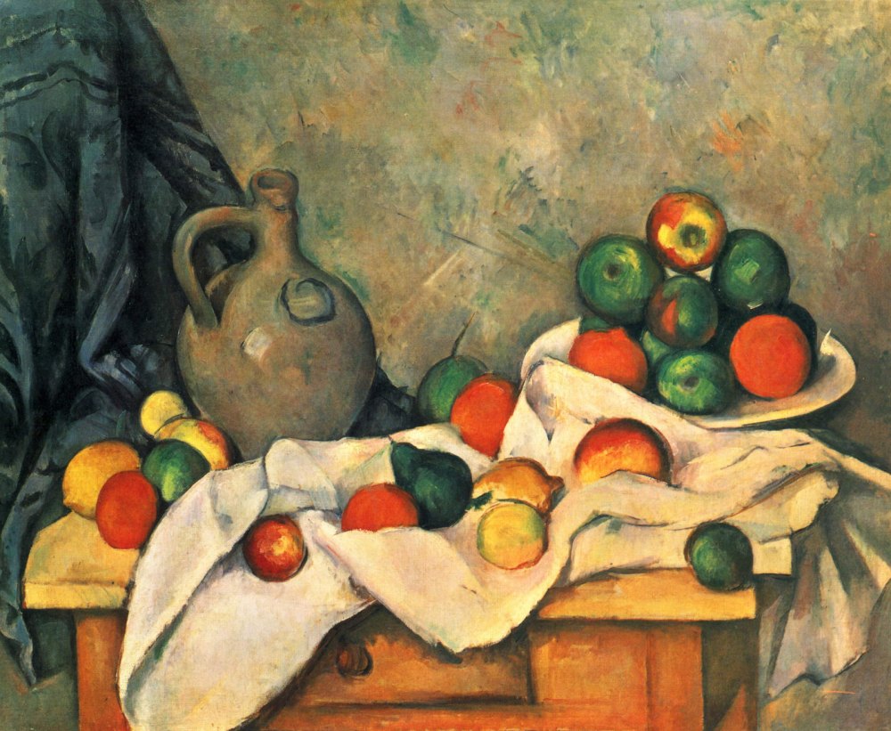 Natura Morta, Drappeggio, Brocca e Fruttiera