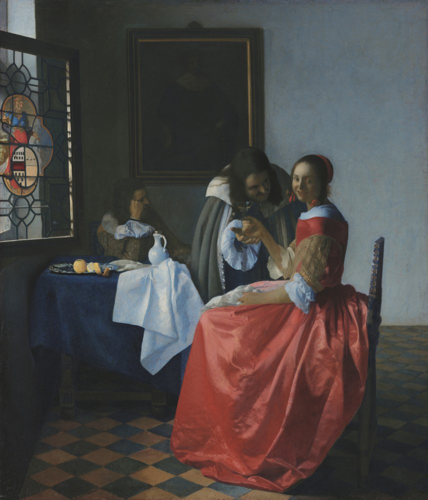 Giovane Donna con un Bicchiere di Vino