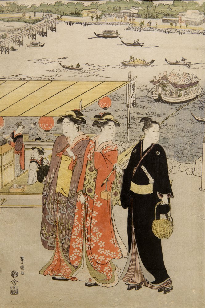 Donne a Passeggio sul Ponte Ryogoku Guimet ma2374 N01