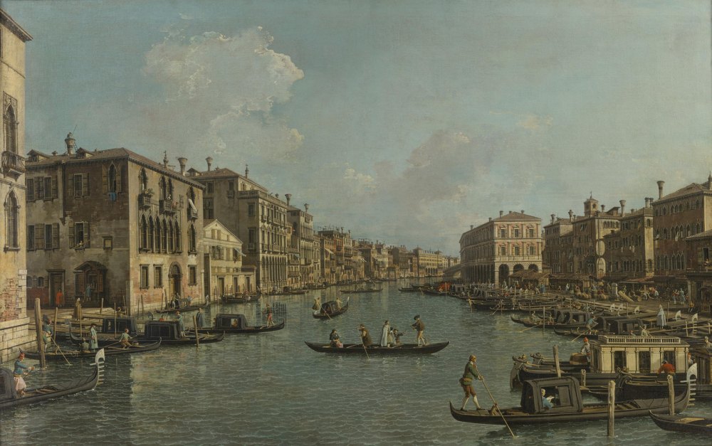 Il Canal Grande con Vista in Direzione Sud-Est Verso il Ponte di Rialto