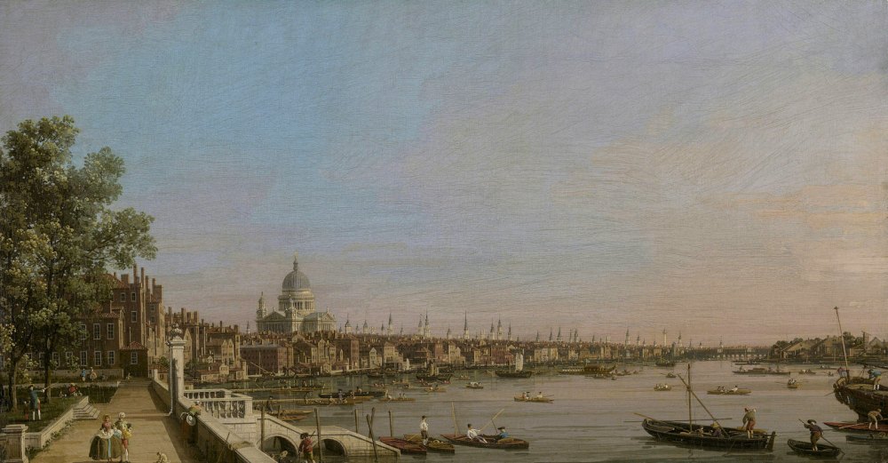 Londra e il Tamigi Visti dalla Terrazza di Somerset House in Direzione della Cattedrale di Saint-Paul