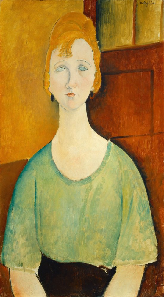 Ragazza con una Blusa Verde