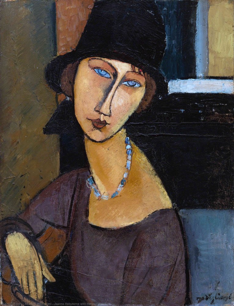 Jeanne Hébuterne con Cappello e Collana